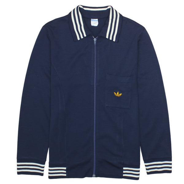Adidas 90's Vintage Navy Blue Lightweight Zip Sweatshirt, Men's Medium