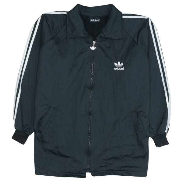 Adidas Vintage 90's Striped Sleeve Black Sweatshirt Large Zip-Up