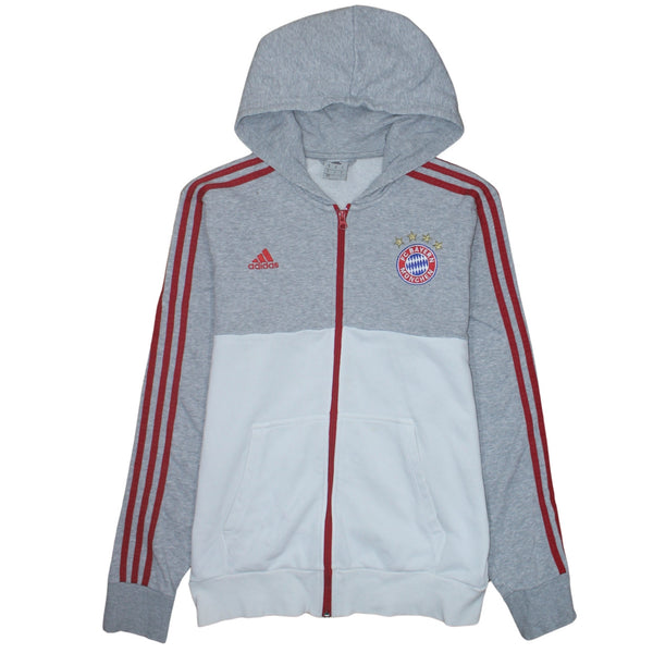 Adidas 90's FC Bayern Munchen Full Zip Up Hoodie Medium Grey