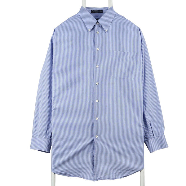 Vintage Nautica 90's Blue Striped Long Sleeve Button-Up Shirt Men's Large