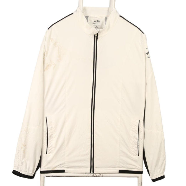 Adidas 90s Men's XL White Nylon Zip-Up Sports Windbreaker Jacket