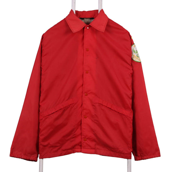 Pla Jac 90's Medium Red Waterproof Collared Button Up Windbreaker