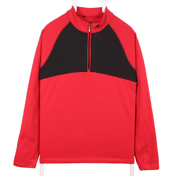 Adidas Vintage 90's Red Quarter Zip Spellout Logo Sweatshirt M