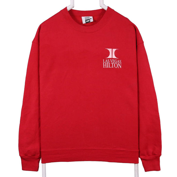 Vintage 90s Lee Crewneck Sweatshirt Red Large Las Vegas Hilton