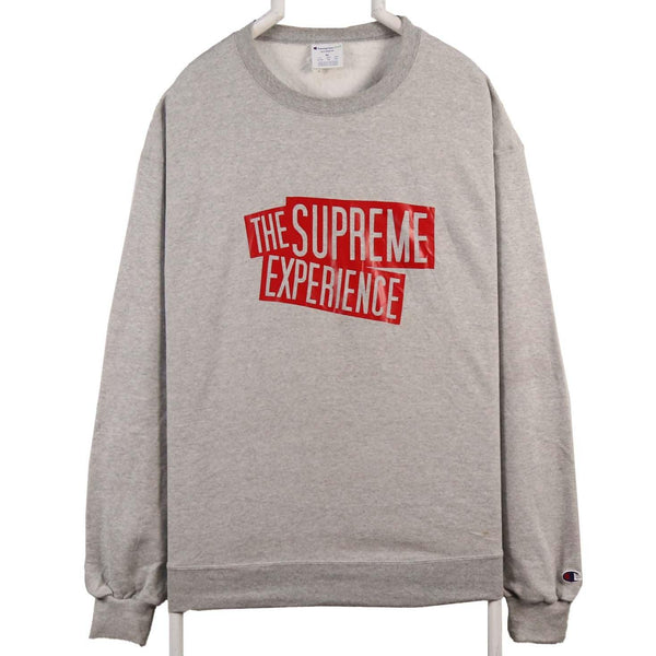 Champion 90's Supreme Crewneck Sweatshirt XLarge Grey Vintage Rare