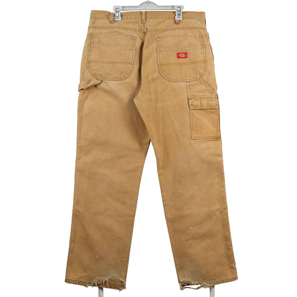 Dickies 90's Carpenter Workwear Bootcut Denim Jeans Pants 36 Beige Cream