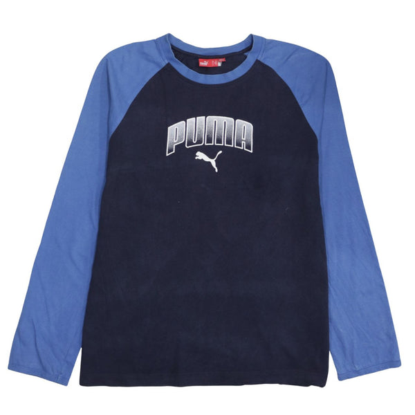 Puma 90's Spellout Crew Neck Sweatshirt XLarge Navy Blue