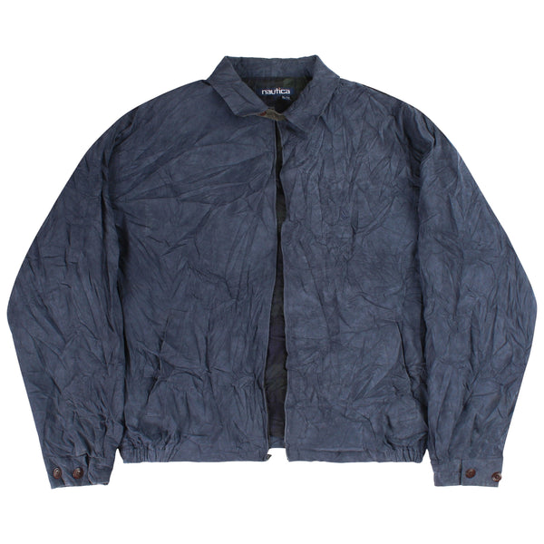 Nautica XLarge Navy Blue Suede Harrington Jacket - Full Zip Up