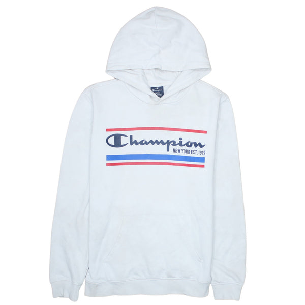 Champion 90's Spellout Pullover Hoodie Small White