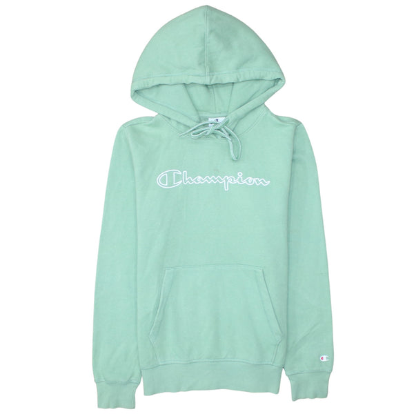 Champion 90's Spellout Pullover Hoodie Medium Green