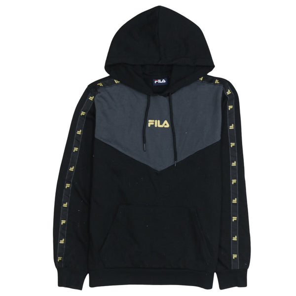 Fila 90's Drawstring Pockets Pullover Hoodie Medium Black