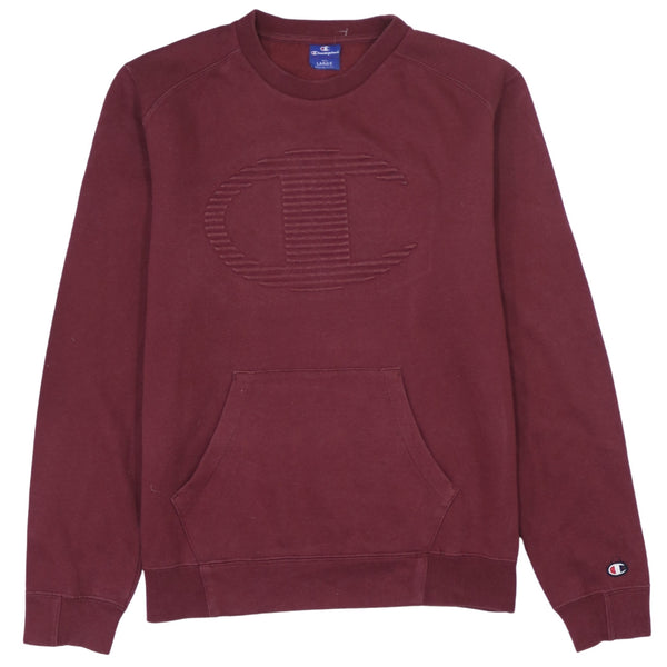 Vintage 90s Champion Burgundy Red Crew Neck Sweatshirt Size Large