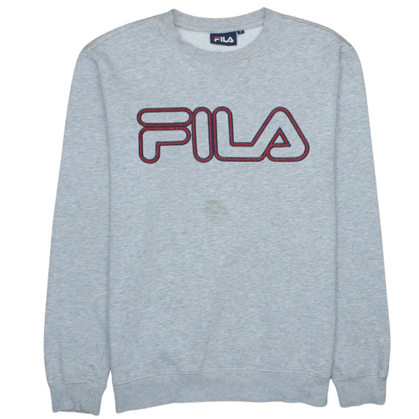 Fila 90's Spellout Crew Neck Sweatshirt Medium Grey