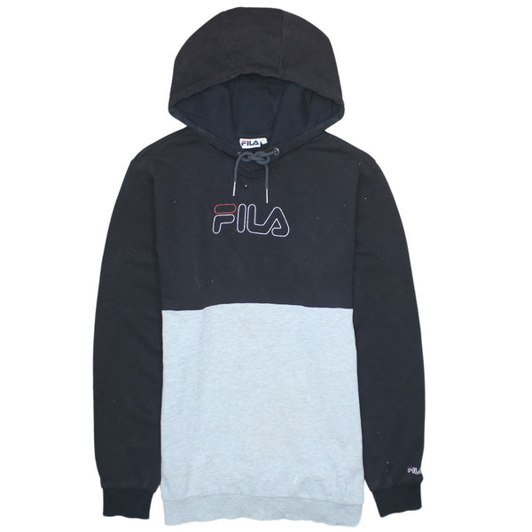 Vintage Fila 90's Black Spellout Pullover Hoodie Large