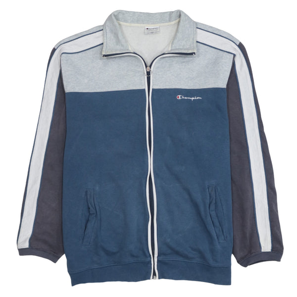 Champion 90's Lightweight Full Zip Up Sweatshirt XLarge Grey