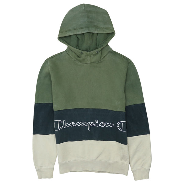 Champion Vintage 90's Spellout Pullover Hoodie Beige Cream Small