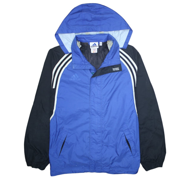 Adidas 90's Hooded Full Zip Up Windbreaker Medium Blue