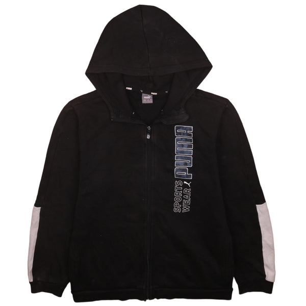 Vintage 90's Women's XLarge Puma Spellout Full Zip Hoodie Black