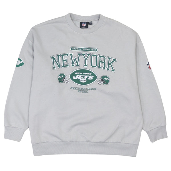 NFL 90's New York Jets Crew Neck Sweatshirt Small Grey