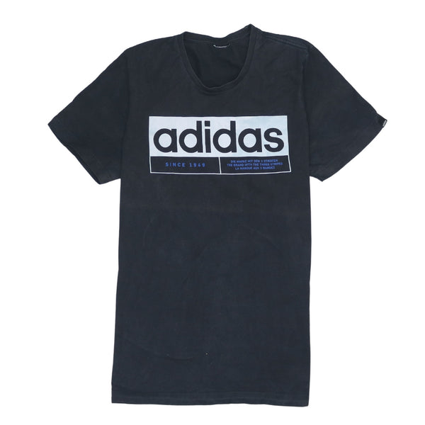Adidas 90's Vintage Spellout T-Shirt Black Medium Short Sleeve