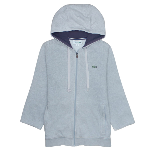 Lacoste 90's Lightweight Full Zip Up Hoodie Small Grey