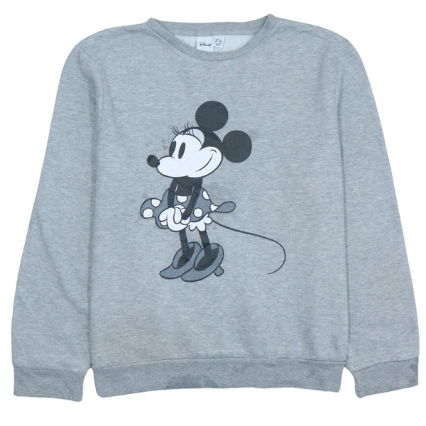 Vintage 90s Disney Mickey Mouse Crew Neck Sweatshirt Grey Large