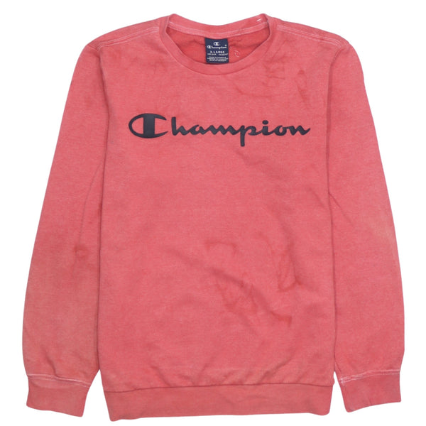 Champion 90's Vintage Spellout Crew Neck Sweatshirt Pink XL Women
