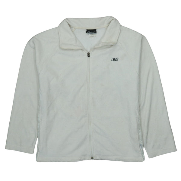 Reebok 90's Hiking Warm Full Zip Up Fleece Jumper XLarge White