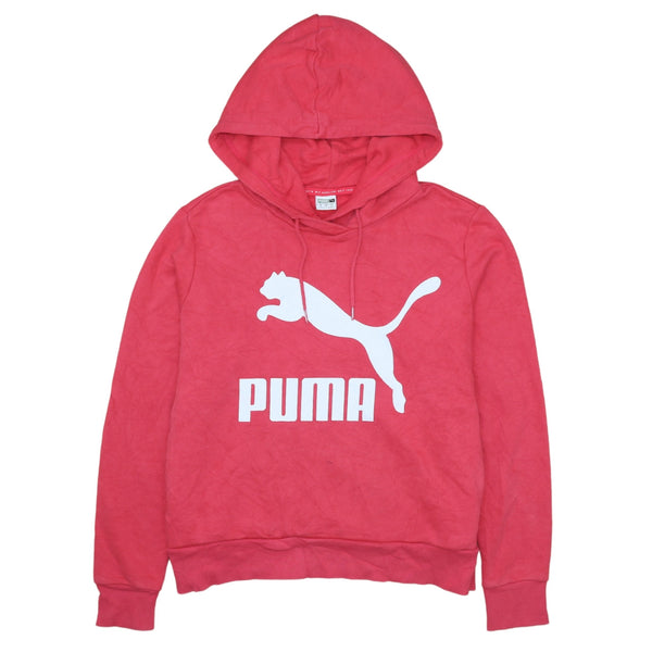 Puma 90's Vintage Spellout Pink Pullover Hoodie Men's Small