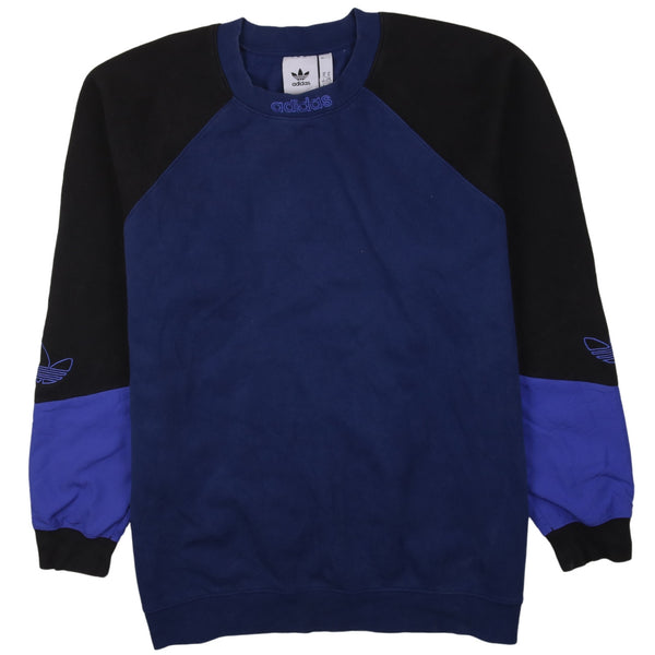Adidas Vintage 90's Crew Neck Sweatshirt XLarge Navy Blue