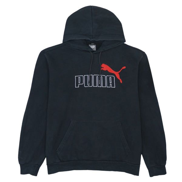 Puma 90's Spellout Pullover Hoodie Large Black