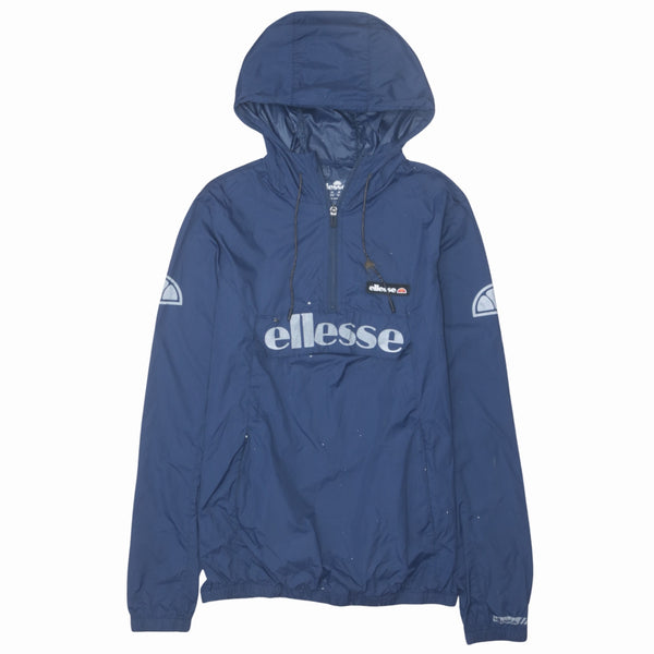 Ellesse 90's Vintage Navy Blue Spellout Quarter Zip Windbreaker XS