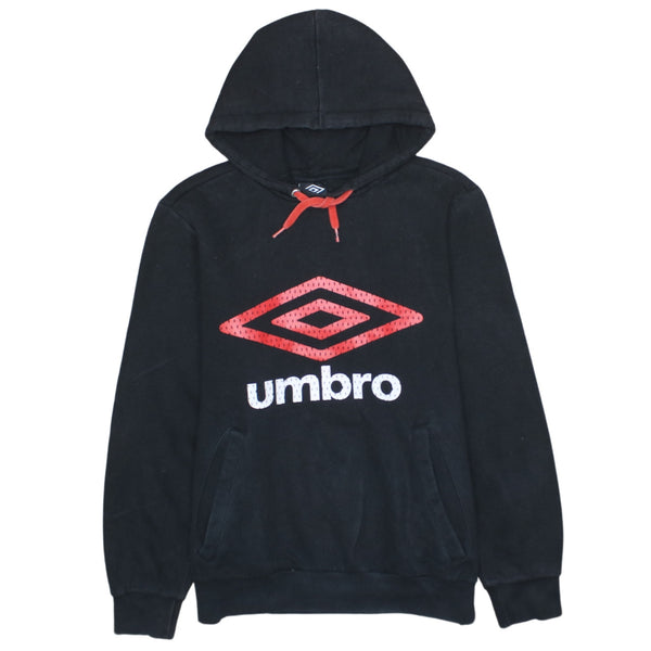 Vintage Umbro 90's Black Spellout Pullover Hoodie - Men's Medium