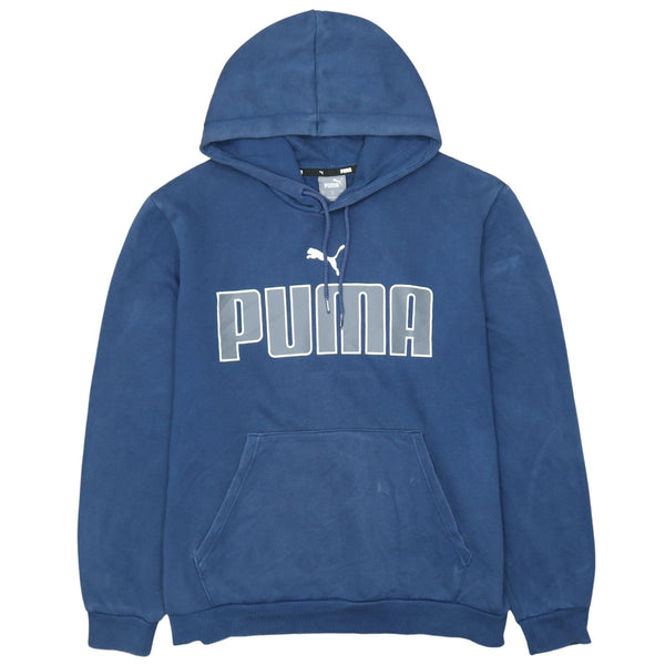 Puma 90's Spellout Pullover Hoodie XLarge Navy Blue