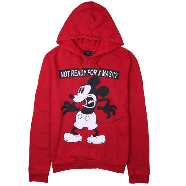 Disney 90's Mickey Mouse Vintage Red Pullover Hoodie XSmall