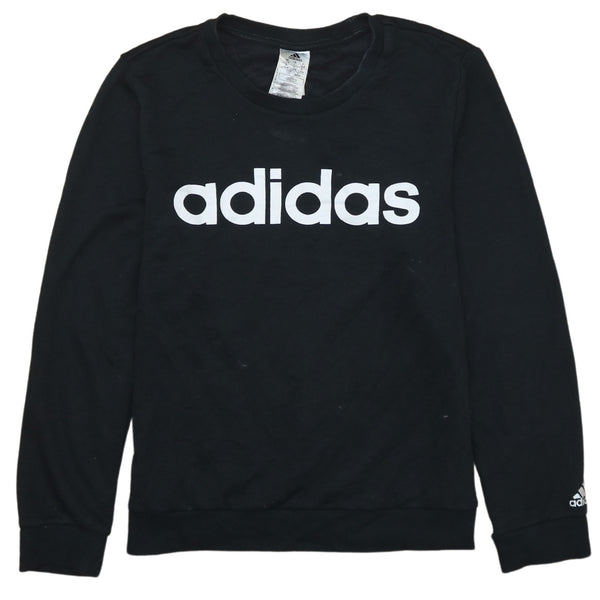 Adidas Vintage 90's Black Crew Neck Spellout Sweatshirt Large