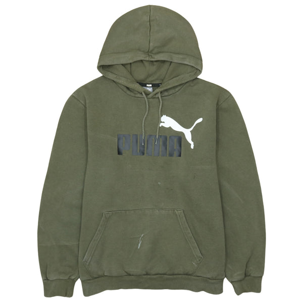 Puma 90's Spellout Pullover Hoodie Large Green