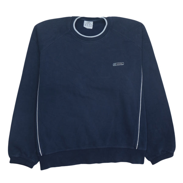 Adidas Vintage 90's Heavyweight Crew Neck Sweatshirt XLarge Navy Blue