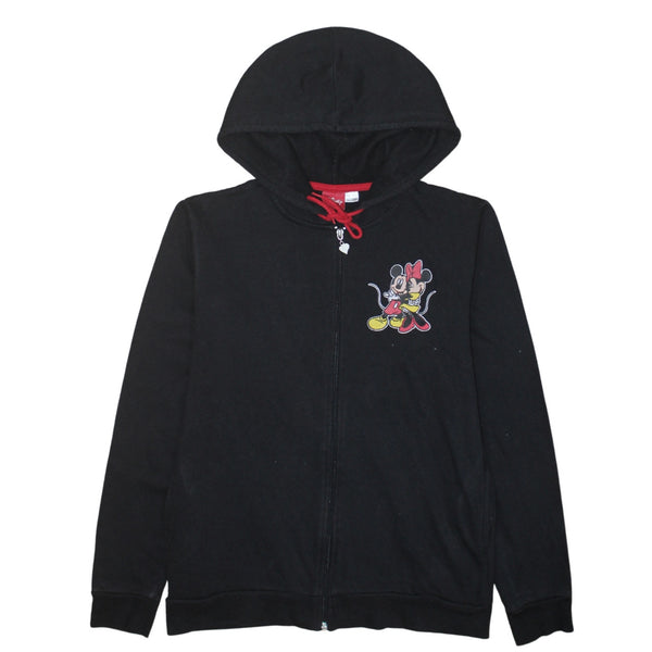 Disney 90's Mickey & Minnie Mouse Full Zip Up Hoodie Medium Black