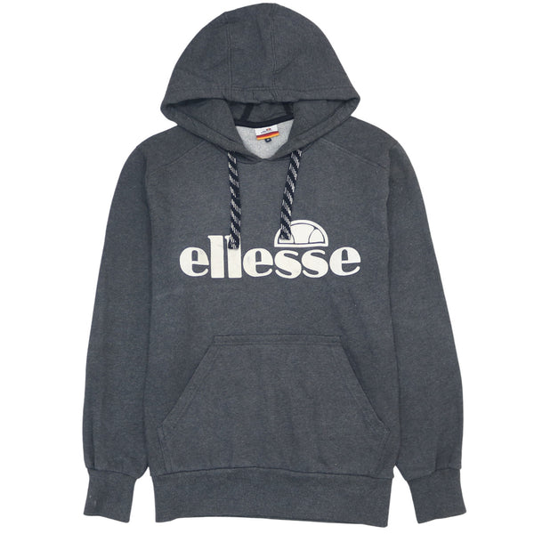 Ellesse 90's Spellout Hoodie Medium Grey - Vintage Cotton Pullover
