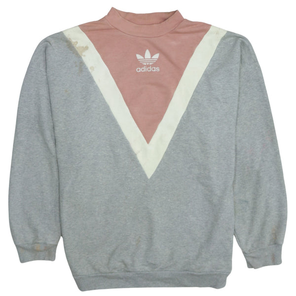 Adidas 90's Vintage XXXL Grey Crew Neck Sweatshirt - Lightweight & Stylish