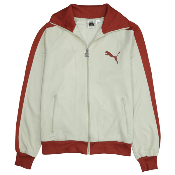 Vintage 90's Puma Lightweight Zip-Up Sweatshirt Men's Large Beige Cream