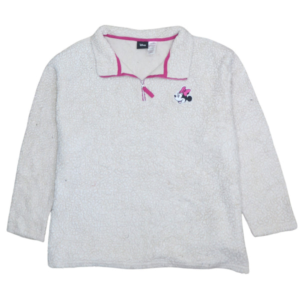 Vintage Disney 90s XXXLarge Beige Cream Hiking Quarter Zip Fleece Jumper