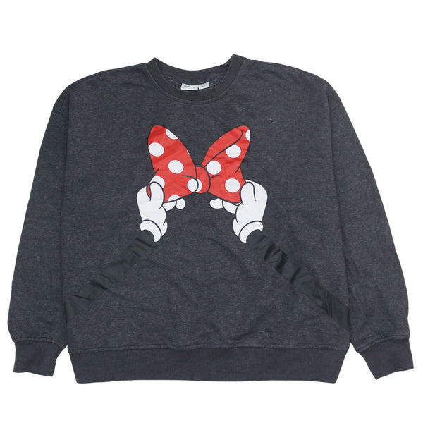 Vintage Disney 90's Minnie Mouse Grey Crew Neck Sweatshirt Large