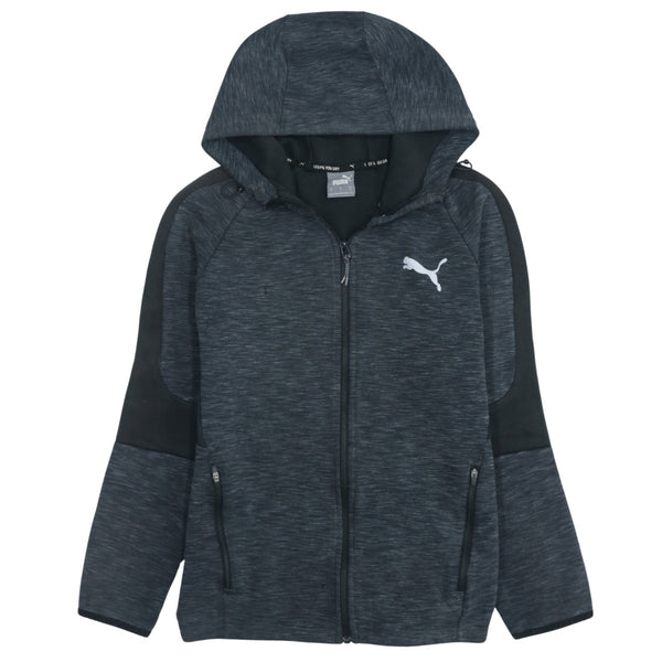 Puma 90's Black Lightweight Zip Hoodie Women's Small Vintage Style
