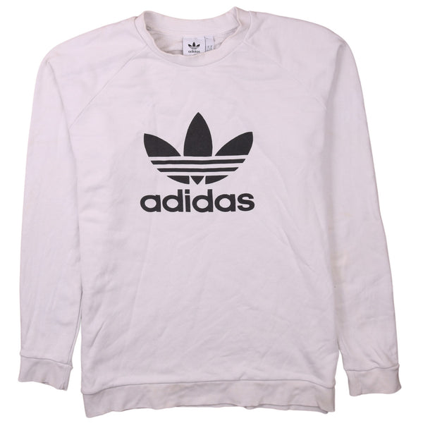 Adidas 90's Vintage XLarge White Spellout Crew Neck Sweatshirt
