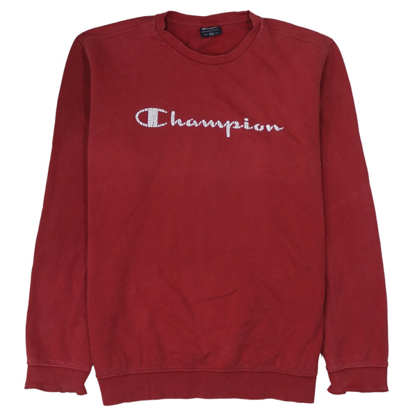 Champion 90's Spellout Crew Neck Sweatshirt XLarge Red