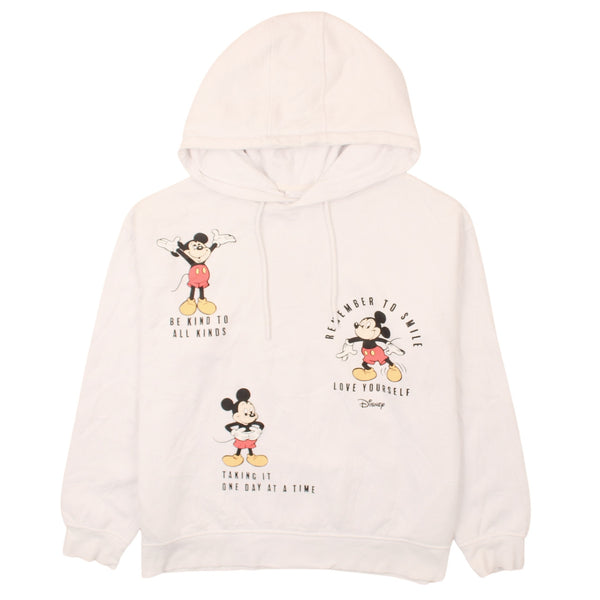 Vintage Disney 90's White Large Mickey Mouse Pullover Hoodie