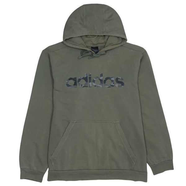Adidas 90's Spellout Pullover Hoodie XLarge Khaki Green