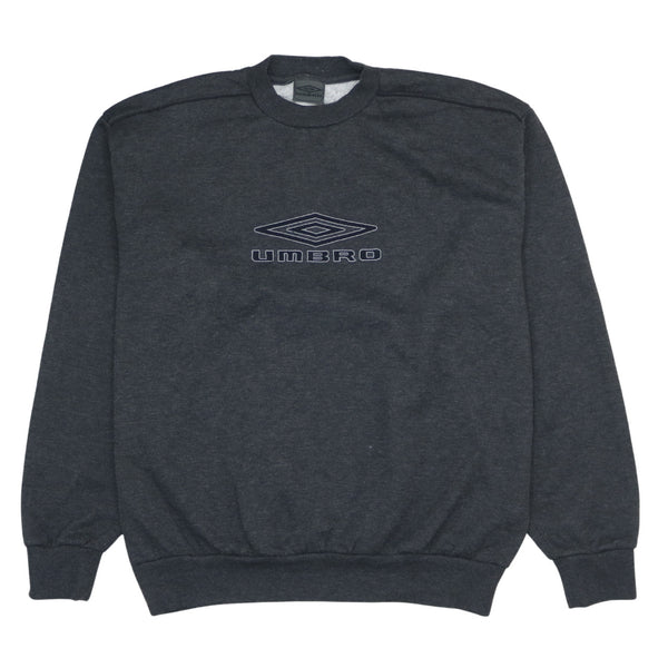 Vintage 90s Umbro Spellout Crew Neck Sweatshirt Black XL